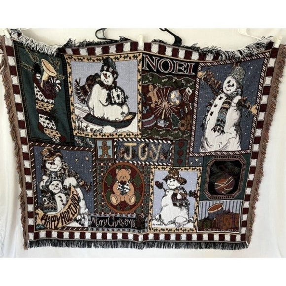Goodwin Weavers The Edith Collection Christmas Blanket Holiday Tapestry/Throw - Picture 1 of 11